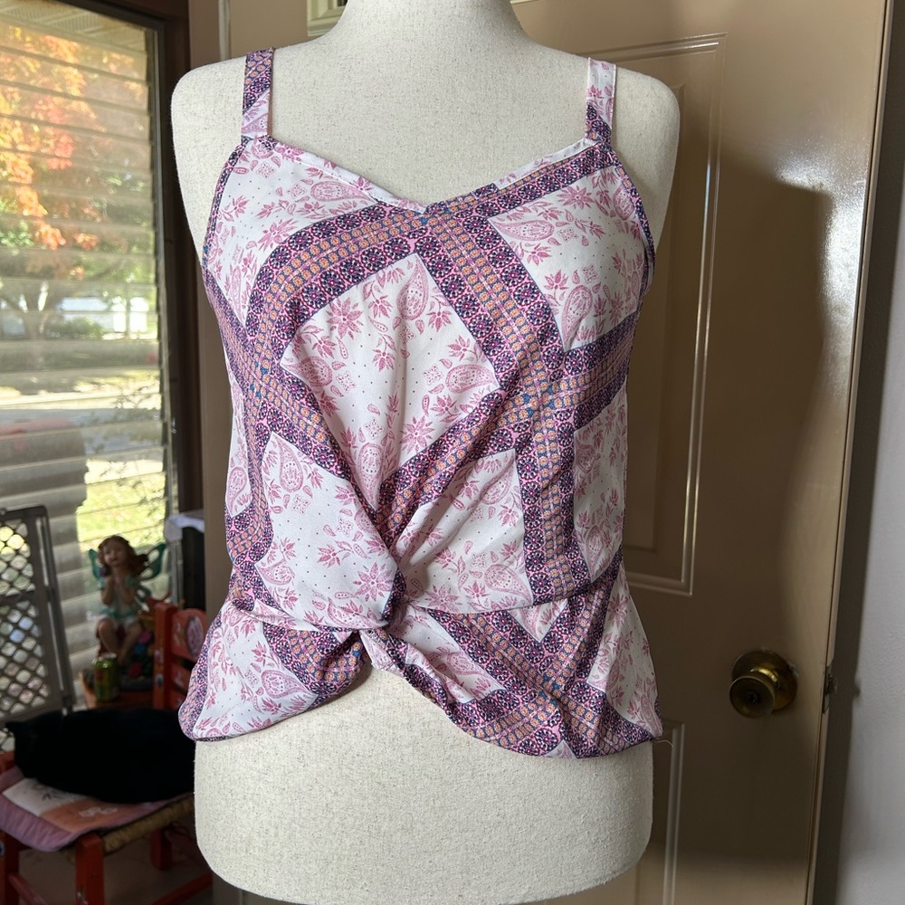 Pink Rose Pink and Purple Camisole Top